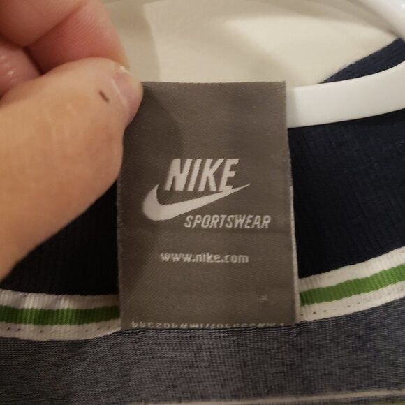 Nike Sportswear FIT DRY XXL Navy Green Horizontal Striped Men's Golf Shirt - Picture 3 of 7